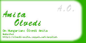 anita olvedi business card